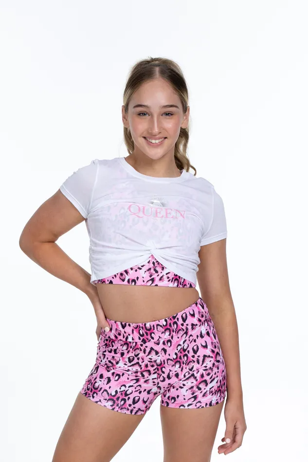 Bloch Crop Tops Children Bloch X Flo Active Twist Front Tee White