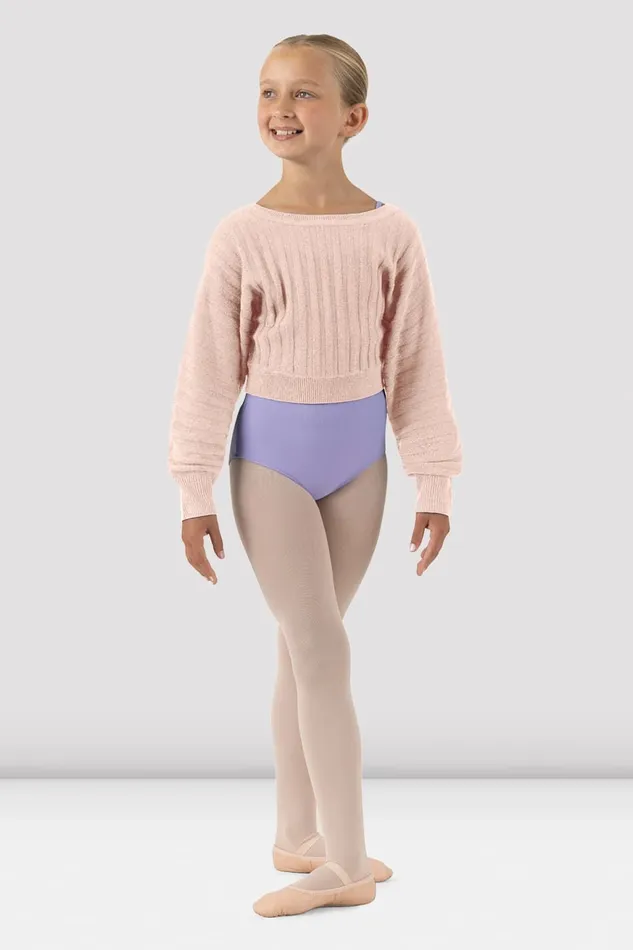 Bloch Girls Jasmine Cropped Sweater Candy Pink Children Warmups