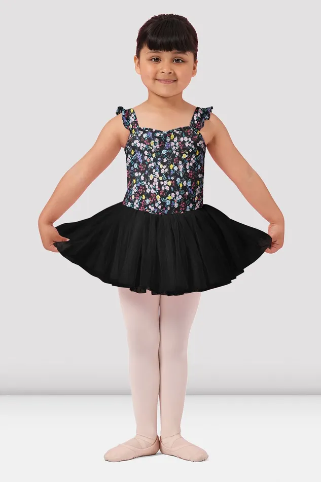 Bloch Girls Mirella Ditsy Floral Wide Strap Tutu Dress Black Children Dresses