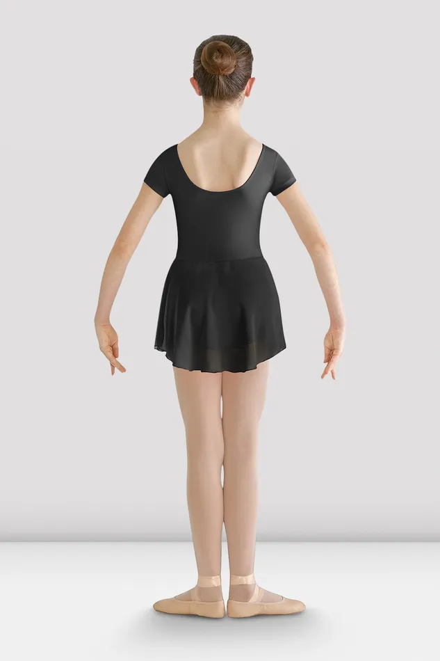 Bloch Girls Prisha Short Sleeve Skirted Leotard Black Children Leotards
