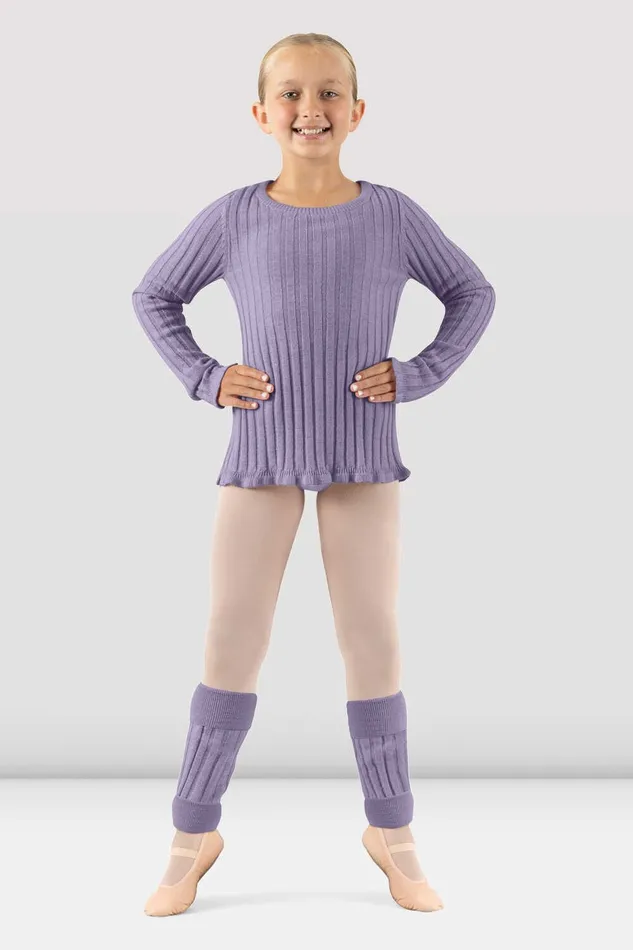 Bloch Girls Rose Twist Back Sweater Lilac Children Warmups