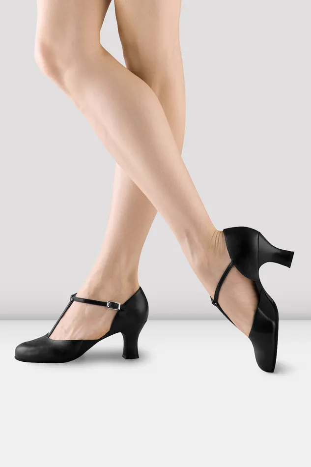 Bloch Ladies Split Flex Leather Character Shoes Black Leather Adult Character
