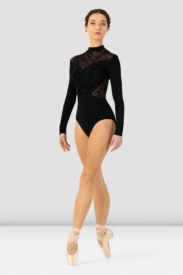 Bloch Leotards Adult Ladies Blanche Long Sleeve Leotard Black