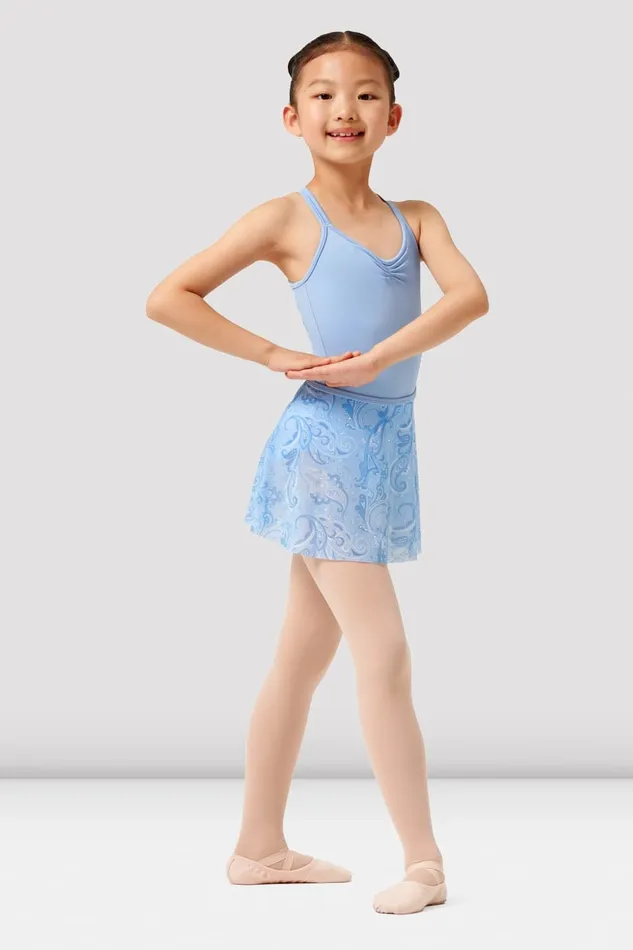 Bloch Skirts and Tutus Children Girls Mirella Paisley Printed Mesh Skirt Baby Blue Bloch Skirts and Tutus Children Girls Mirella Paisley Printed Mesh Skirt Baby Blue