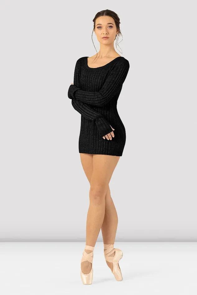 Bloch Warmups Adult Ladies Amore Twist Back Sweater Black