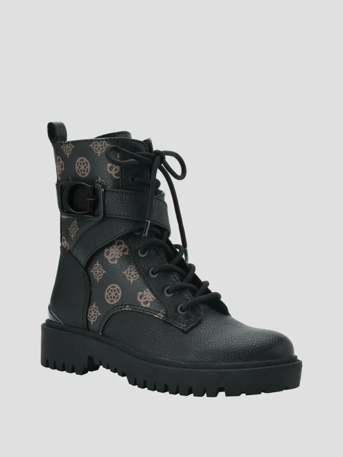 Boots and Booties GUESS Women Orana Combat Booties Dark Brown
