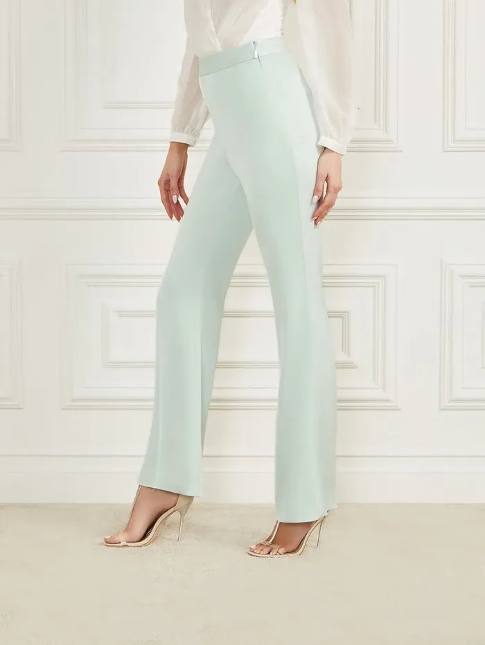 Bottoms GUESS Women Valia Satin Pant Peaceful Sky