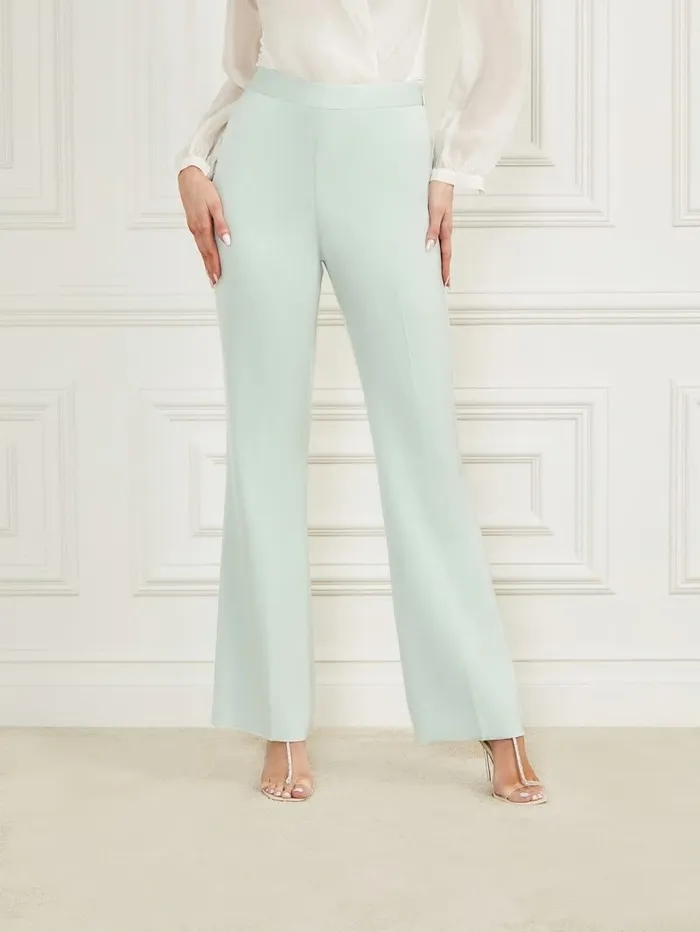 Bottoms GUESS Women Valia Satin Pant Peaceful Sky Bottoms GUESS Women Valia Satin Pant Peaceful Sky