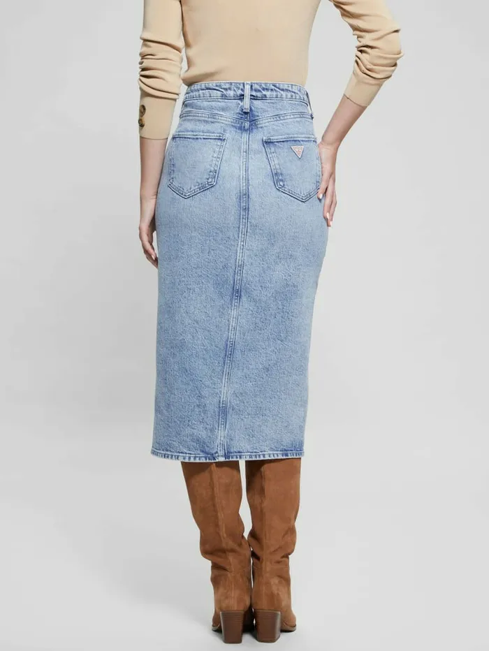 Bottoms Mila Denim Midi Skirt Shallow GUESS Women