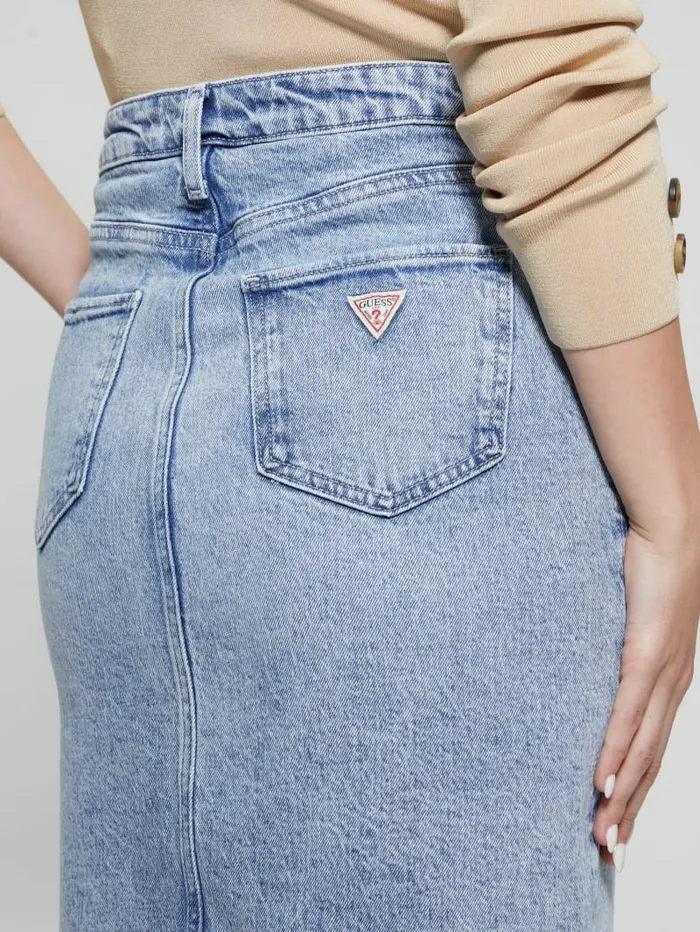 Bottoms Mila Denim Midi Skirt Shallow GUESS Women Bottoms Mila Denim Midi Skirt Shallow GUESS Women