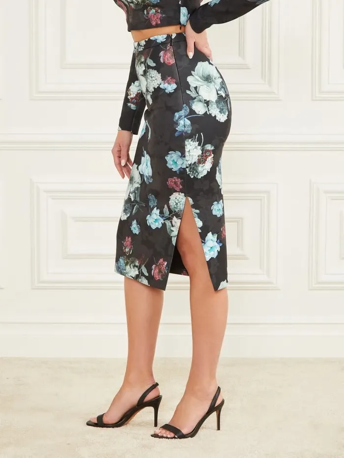 Bottoms Women GUESS Leonara Pencil Skirt Savage Beauty Print Bottoms Women GUESS Leonara Pencil Skirt Savage Beauty Print