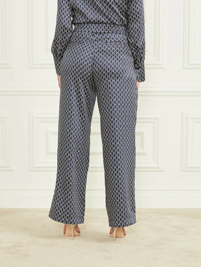 Bottoms Women New Monogram Pant New Monogram Secret Blue GUESS