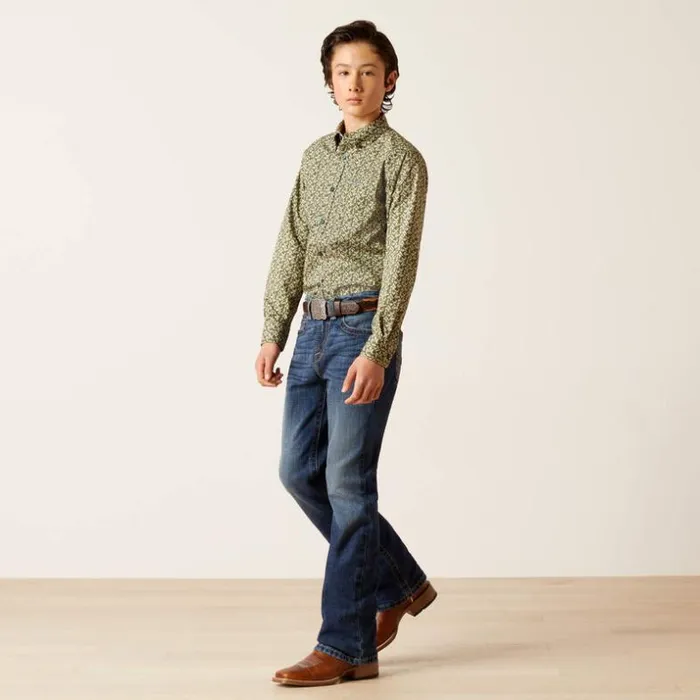 Button Down Shirts Kids Ariat Bowen Classic Fit Shirt Capulet Olive Button Down Shirts Kids Ariat Bowen Classic Fit Shirt Capulet Olive