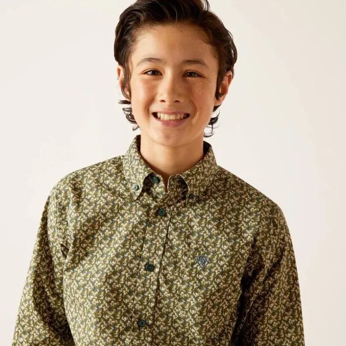 Button Down Shirts Kids Ariat Bowen Classic Fit Shirt Capulet Olive Button Down Shirts Kids Ariat Bowen Classic Fit Shirt Capulet Olive
