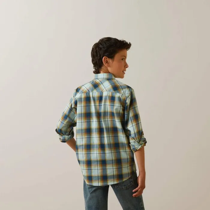 Button Down Shirts Kids Ariat Habney Retro Fit Shirt Aquatic Button Down Shirts Kids Ariat Habney Retro Fit Shirt Aquatic