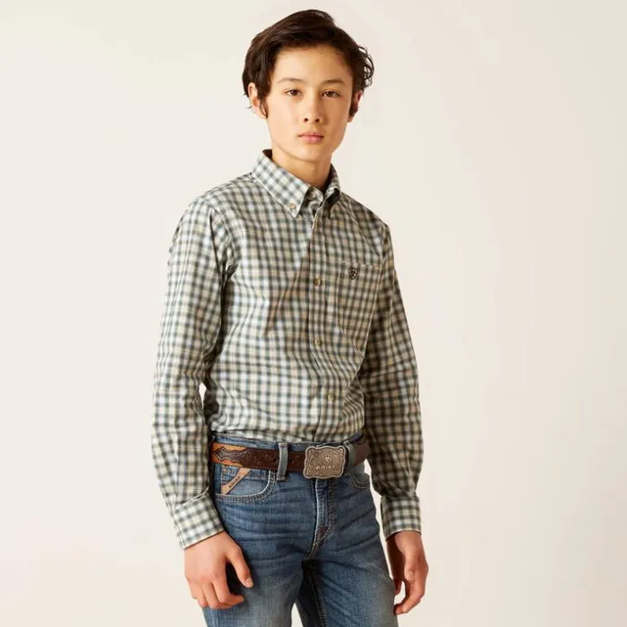 Button Down Shirts Kids Ariat Pro Series Blake Classic Fit Shirt White