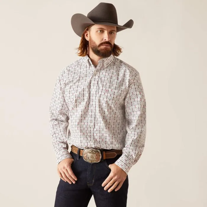 Button Down Shirts Men Ariat Edgar Classic Fit Shirt White