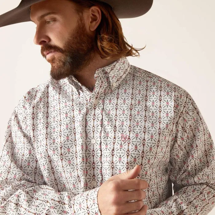 Button Down Shirts Men Ariat Edgar Classic Fit Shirt White