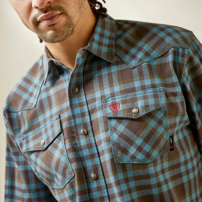 Button Down Shirts Men Ariat FR Cassidy Retro Fit Snap Work Shirt Coffee Bean Button Down Shirts Men Ariat FR Cassidy Retro Fit Snap Work Shirt Coffee Bean