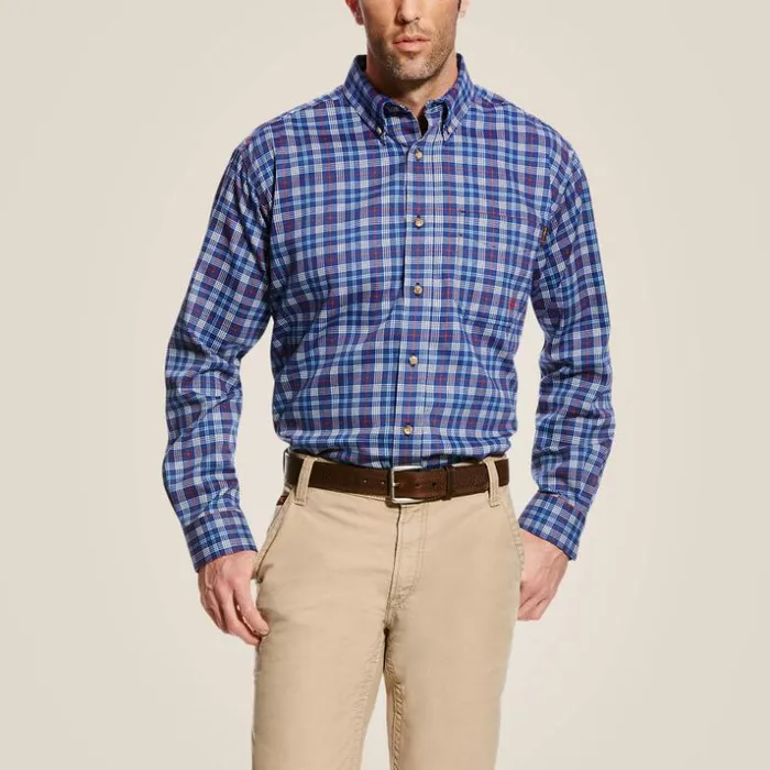 Button Down Shirts Men Ariat FR Collins Work Shirt Fr06 mv