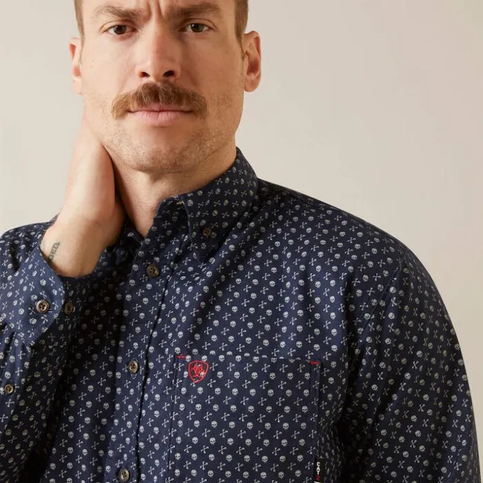 Button Down Shirts Men Ariat FR Wales DuraStretch Work Shirt Seaborne Button Down Shirts Men Ariat FR Wales DuraStretch Work Shirt Seaborne
