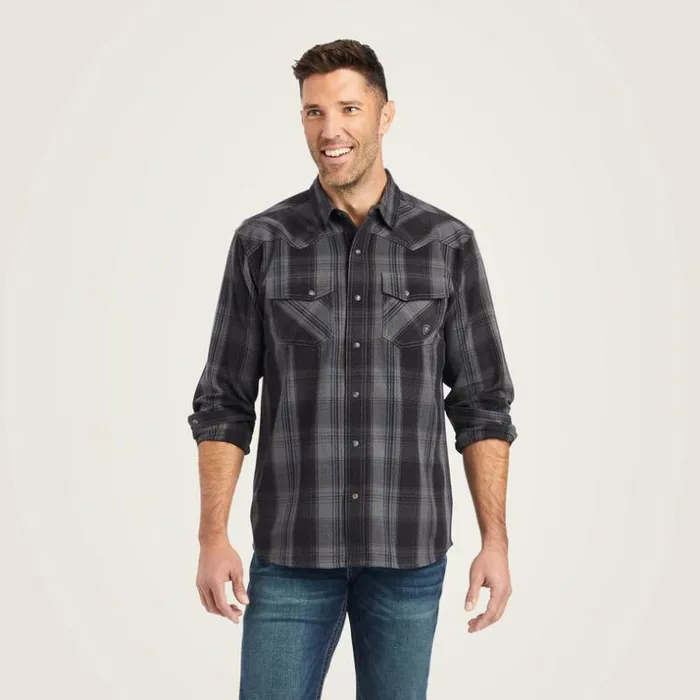 Button Down Shirts Men Ariat Herrold Retro Fit Shirt Black