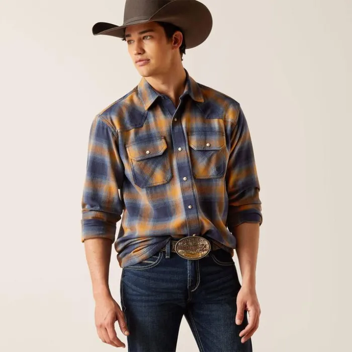 Button Down Shirts Men Ariat Hershel Retro Fit Shirt Comb Honey
