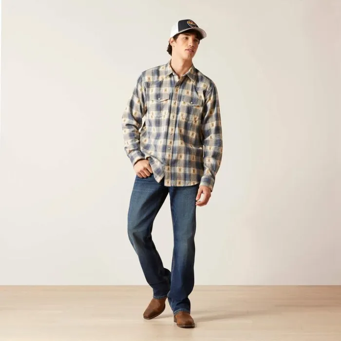 Button Down Shirts Men Ariat Hiro Retro Fit Shirt Vaporous Gray
