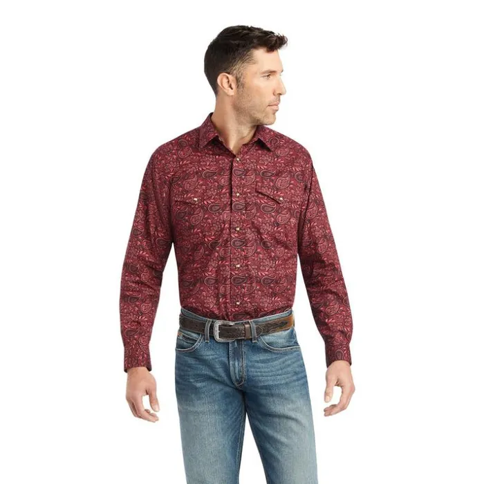 Button Down Shirts Men Ariat Kinglsey Classic Fit Shirt Red Heart