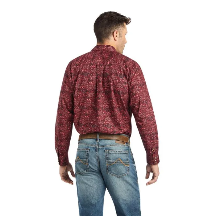 Button Down Shirts Men Ariat Kinglsey Classic Fit Shirt Red Heart