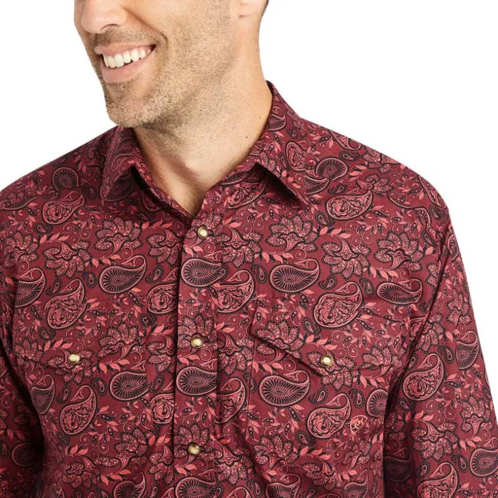 Button Down Shirts Men Ariat Kinglsey Classic Fit Shirt Red Heart