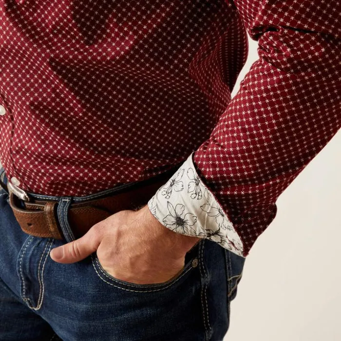 Button Down Shirts Men Ariat Macoy Stretch Modern Fit Shirt Red Button Down Shirts Men Ariat Macoy Stretch Modern Fit Shirt Red