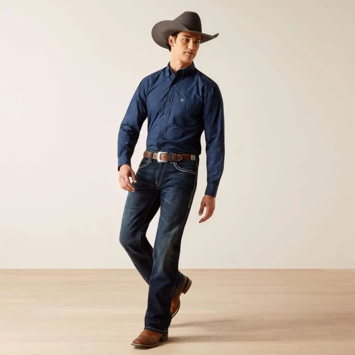 Button Down Shirts Men Ariat Pollerd Fitted Shirt Dress Blue Button Down Shirts Men Ariat Pollerd Fitted Shirt Dress Blue