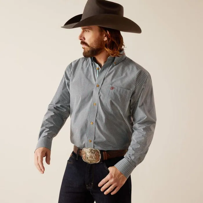 Button Down Shirts Men Ariat Pro Series Nestor Classic Fit Shirt Angel Blue