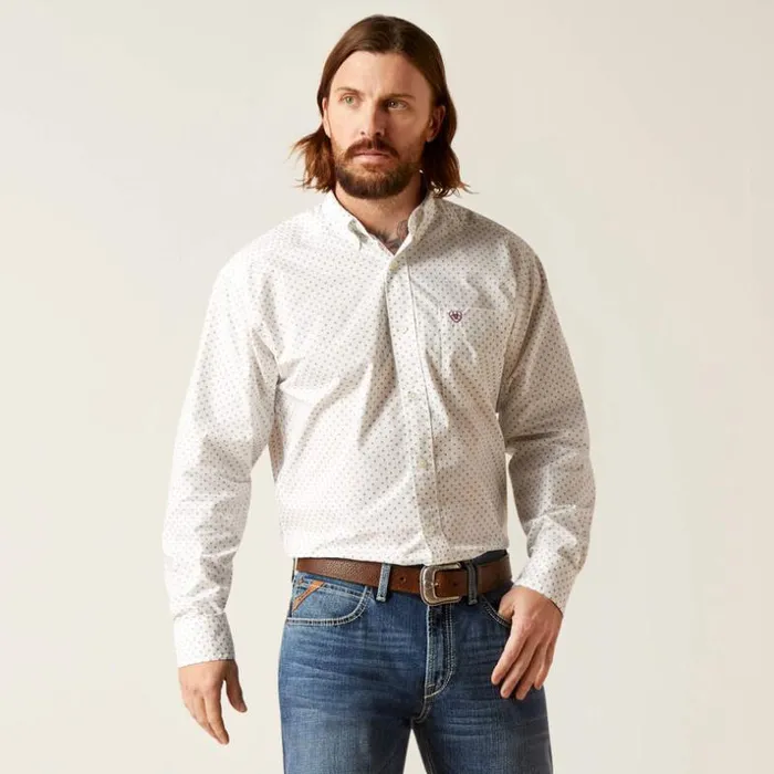 Button Down Shirts Men Ariat Saul Classic Fit Shirt White