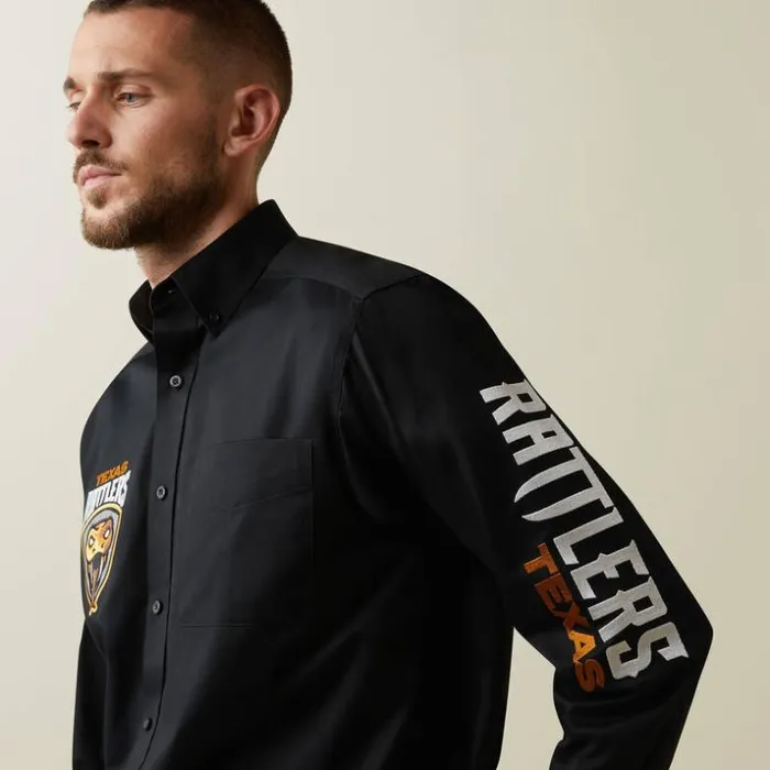 Button Down Shirts Men Ariat Team Rattlers Twill Classic Fit Shirt Black