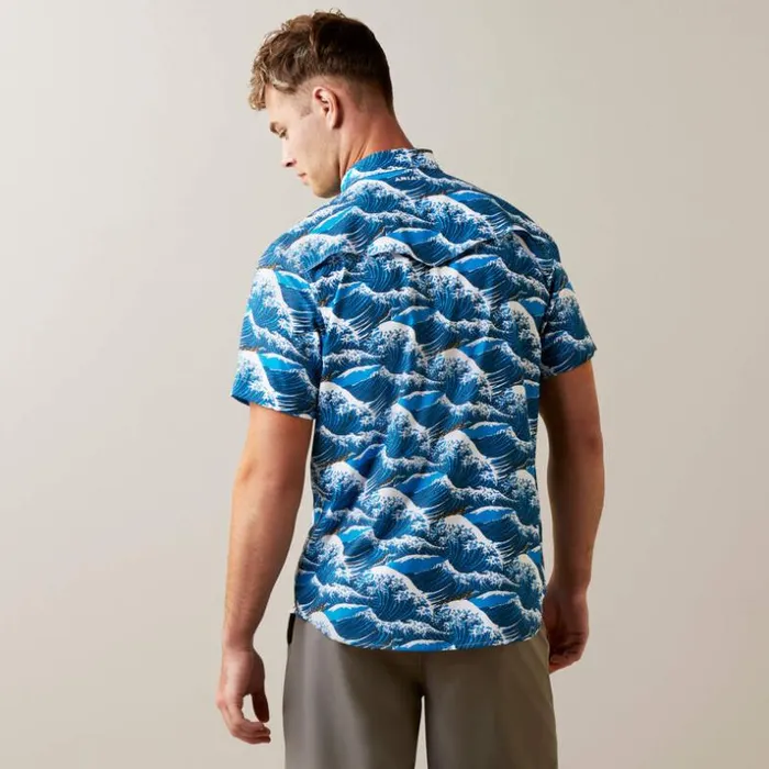Button Down Shirts Men Ariat Venttek Western Aloha Fitted Shirt Hawaiian Ocean Button Down Shirts Men Ariat Venttek Western Aloha Fitted Shirt Hawaiian Ocean