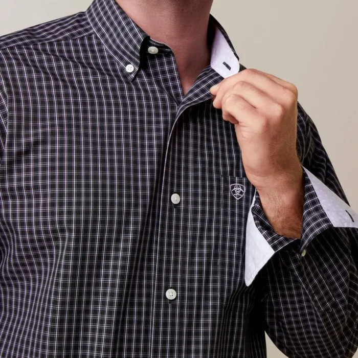 Button Down Shirts Men Ariat Wrinkle Free Fitzgerald Fitted Shirt Black Button Down Shirts Men Ariat Wrinkle Free Fitzgerald Fitted Shirt Black