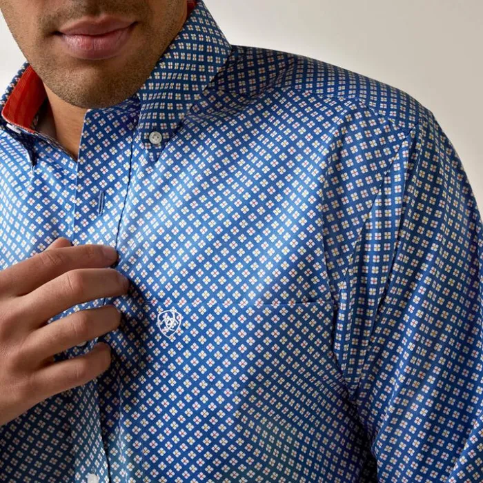 Button Down Shirts Men Ariat Wrinkle Free Wren Fitted Shirt Bright Cobalt Button Down Shirts Men Ariat Wrinkle Free Wren Fitted Shirt Bright Cobalt