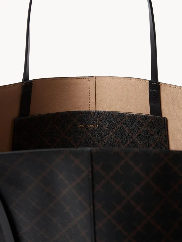 By Malene Birger Bags Women Abrille Printed Tote Bag Dark Chokolate