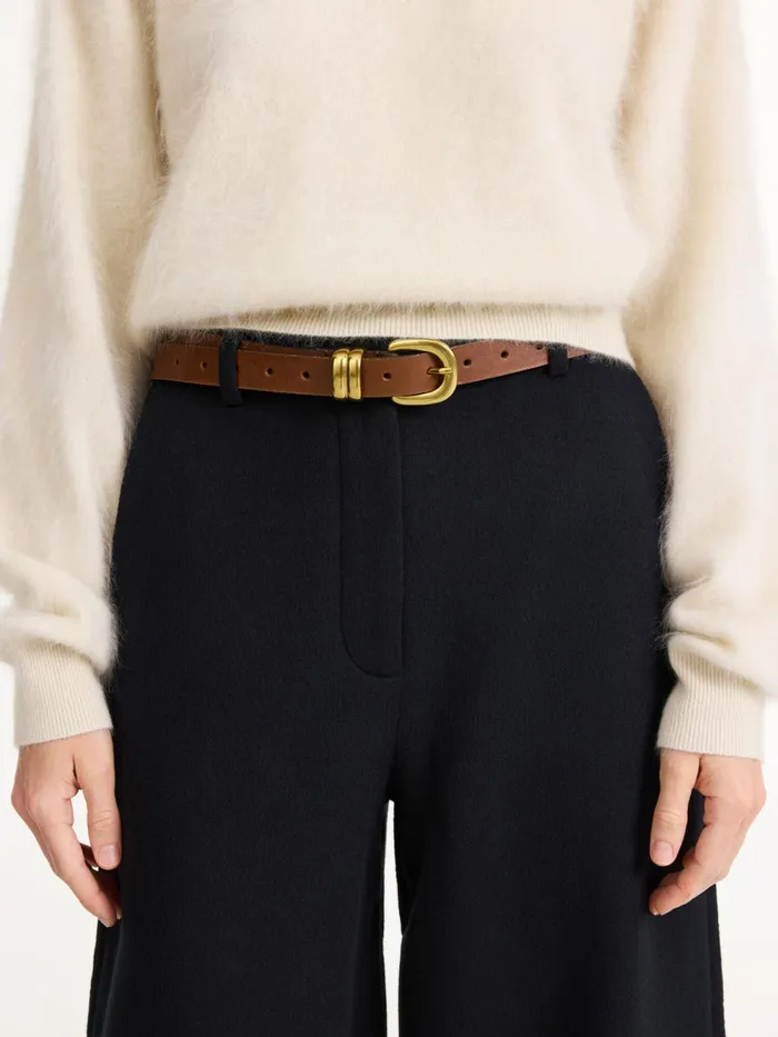 By Malene Birger Belts Women Zoilo Leather Belt Dark Brown