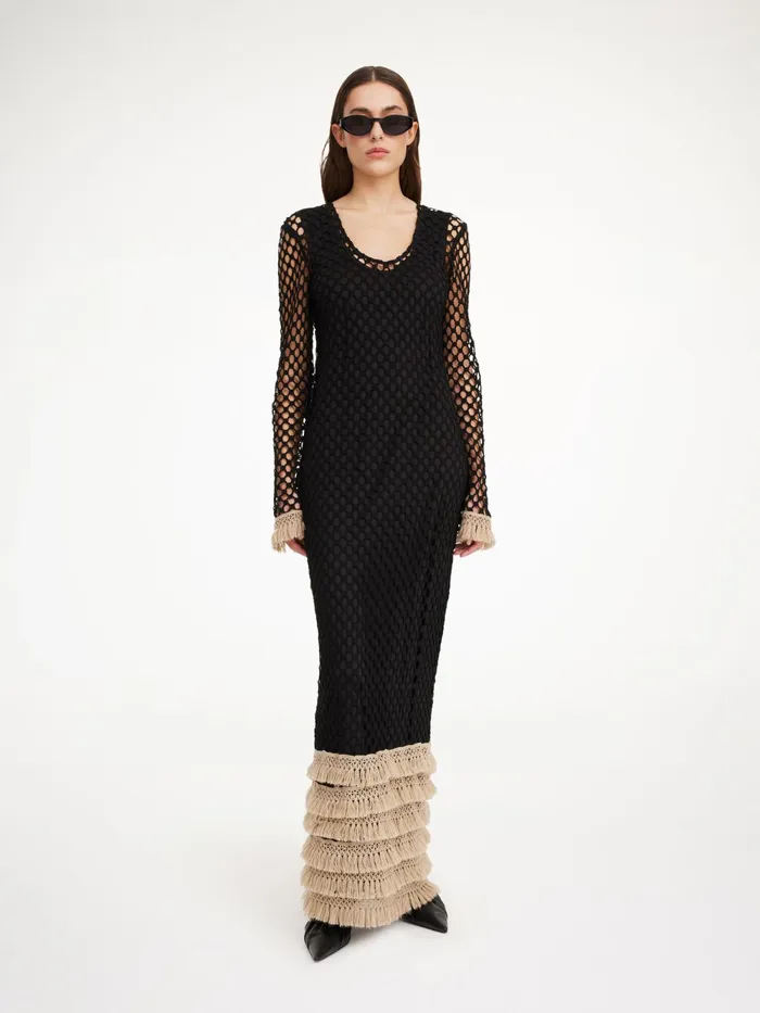 By Malene Birger Dresses Women Anae Crochet Maxi Dress Black