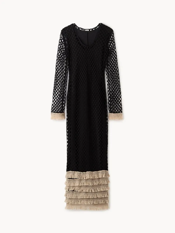 By Malene Birger Dresses Women Anae Crochet Maxi Dress Black