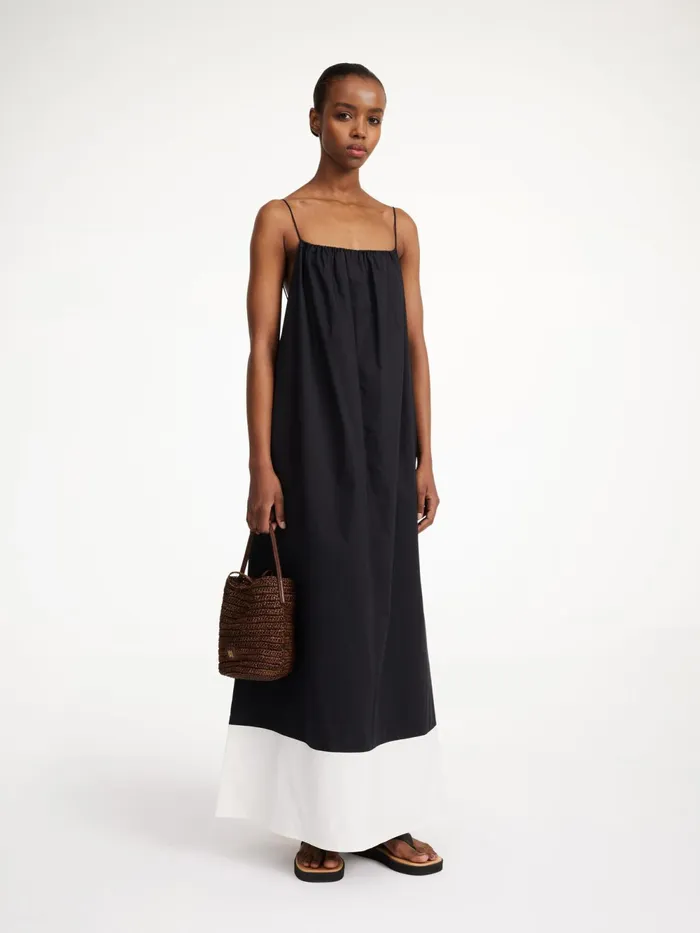 By Malene Birger Dresses Women Lanney Organic Cotton Maxi Dress Block Stripe Black White By Malene Birger Dresses Women Lanney Organic Cotton Maxi Dress Block Stripe Black White