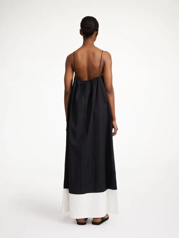 By Malene Birger Dresses Women Lanney Organic Cotton Maxi Dress Block Stripe Black White