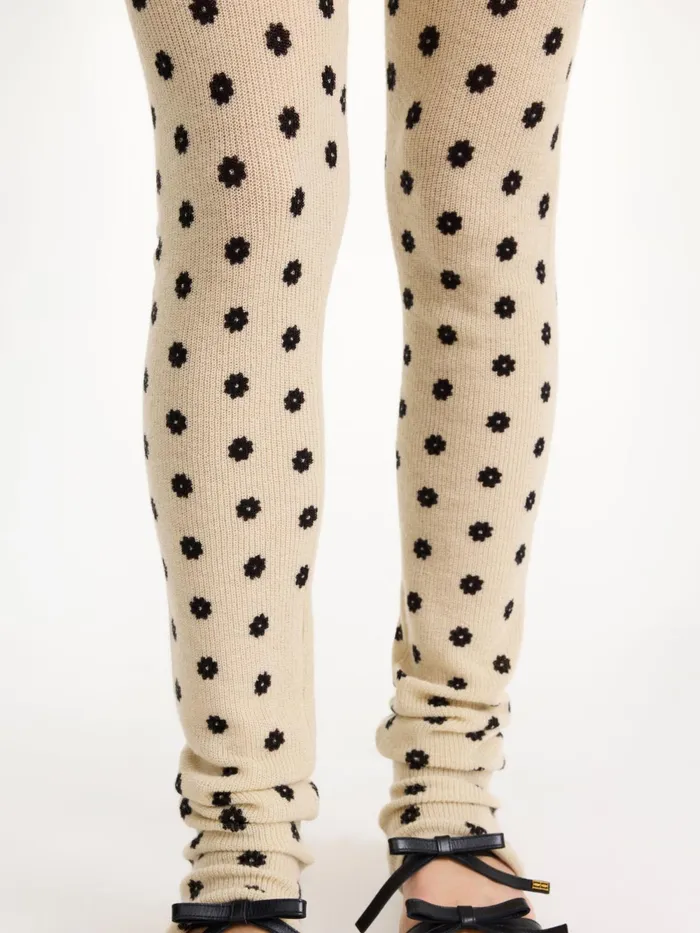 By Malene Birger Knitwear Women Breele Wool Leggings Graphic Flower