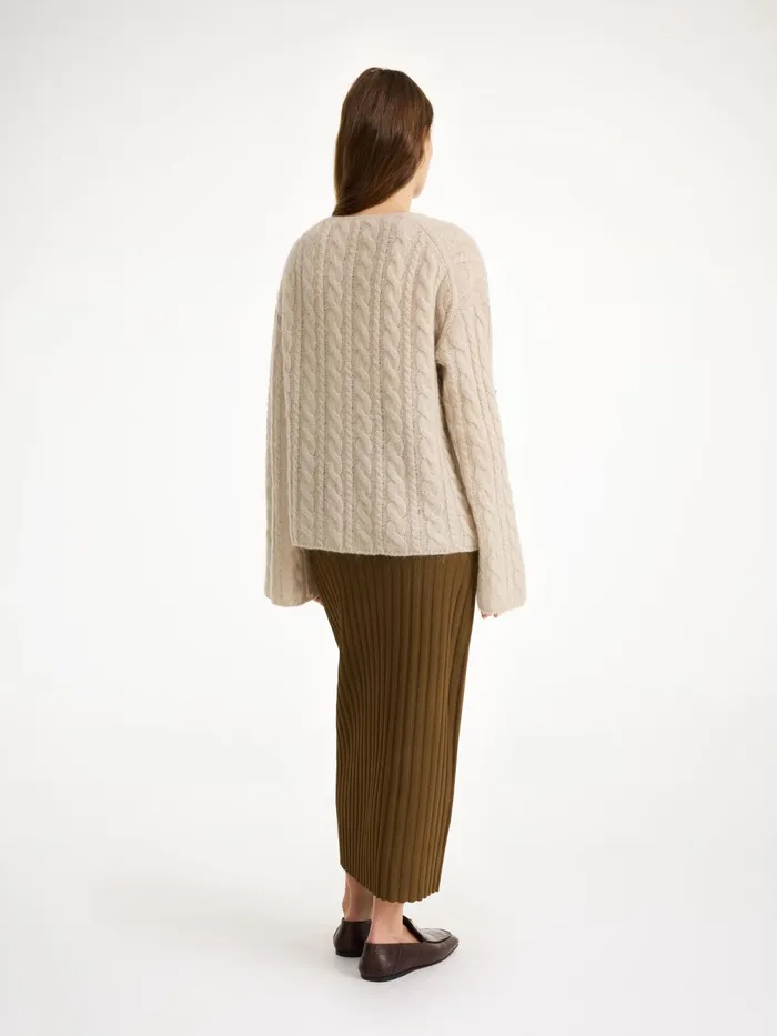 By Malene Birger Knitwear Women Cimone CableKnit Sweater Oyster Gray