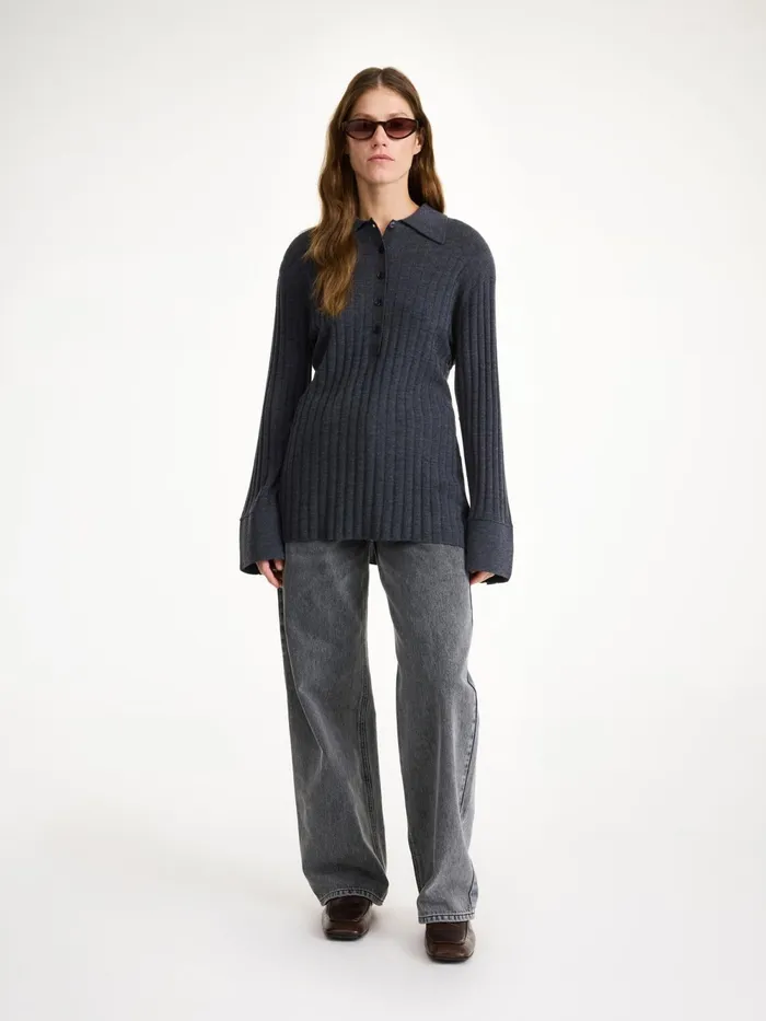 By Malene Birger Knitwear Women Delphine Merino Wool Sweater Jet Grey