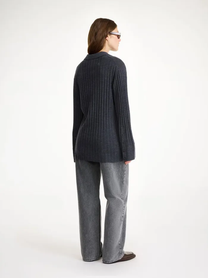By Malene Birger Knitwear Women Delphine Merino Wool Sweater Jet Grey