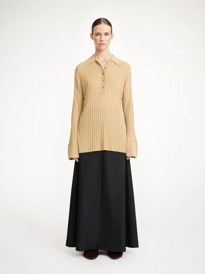 By Malene Birger Knitwear Women Delphine RibKnit Sweater Warm Sand